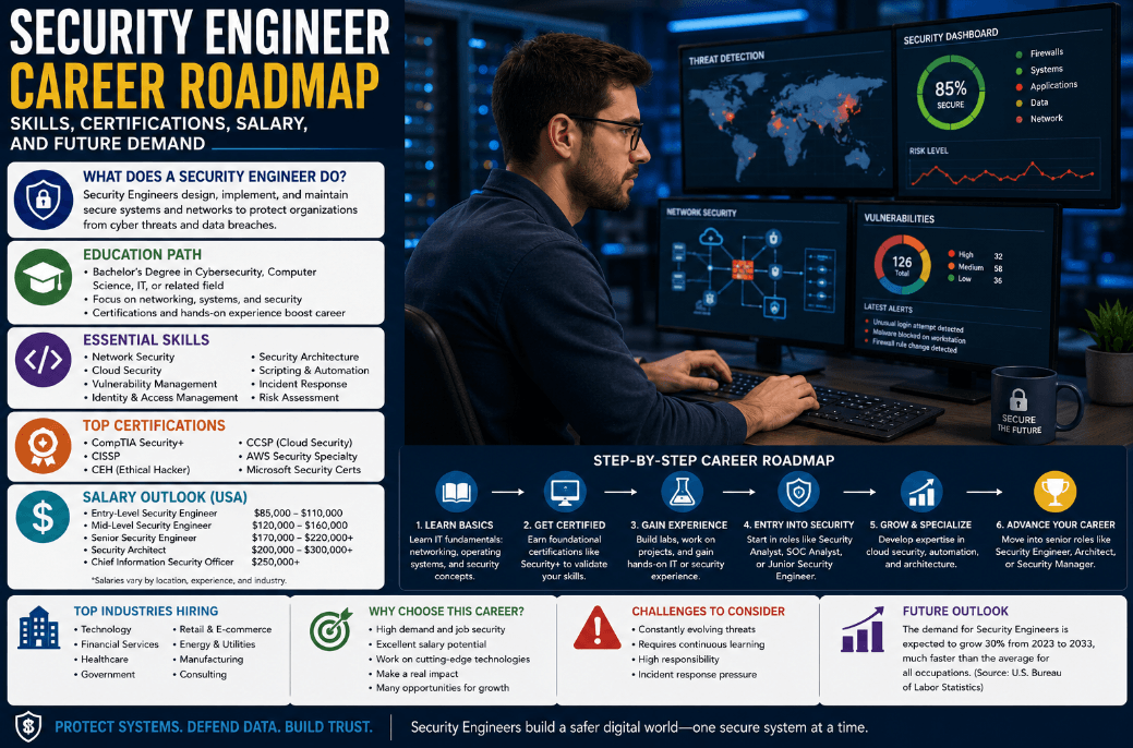 Security Engineer Career Roadmap: Skills, Certifications, Salary, and Future Demand